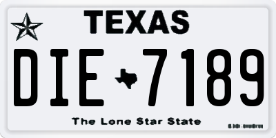 TX license plate DIE7189
