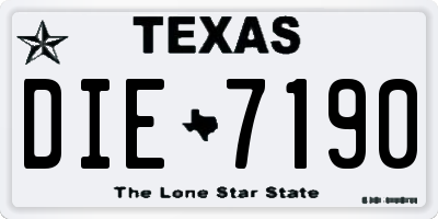 TX license plate DIE7190