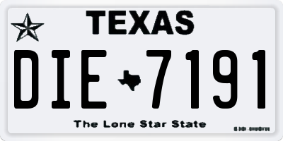 TX license plate DIE7191