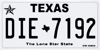 TX license plate DIE7192