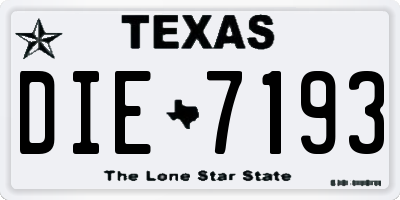 TX license plate DIE7193