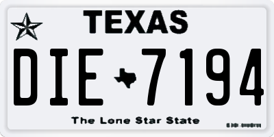 TX license plate DIE7194