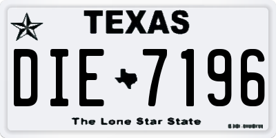 TX license plate DIE7196
