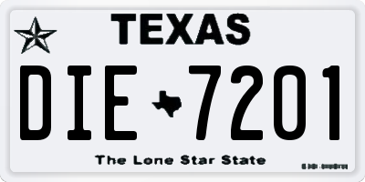 TX license plate DIE7201