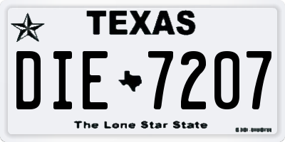 TX license plate DIE7207