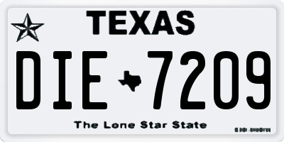 TX license plate DIE7209