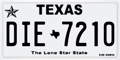 TX license plate DIE7210