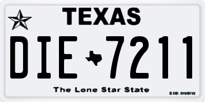 TX license plate DIE7211