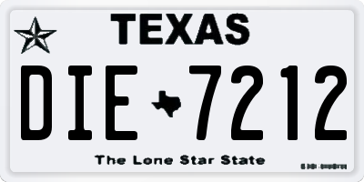 TX license plate DIE7212