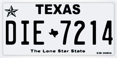 TX license plate DIE7214