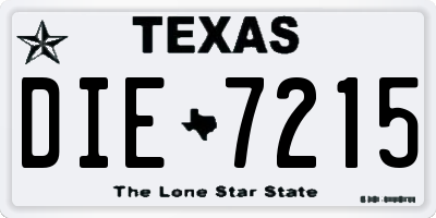 TX license plate DIE7215