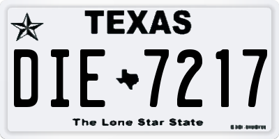 TX license plate DIE7217