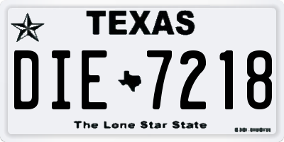 TX license plate DIE7218