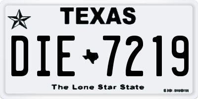 TX license plate DIE7219