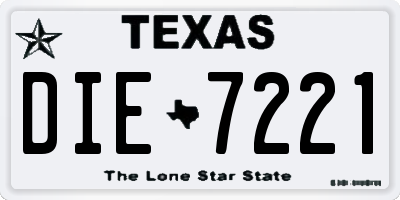 TX license plate DIE7221