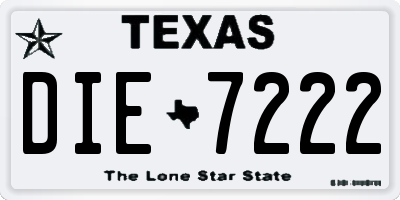 TX license plate DIE7222