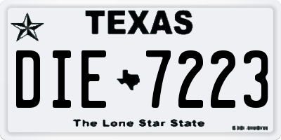 TX license plate DIE7223