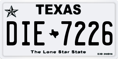 TX license plate DIE7226