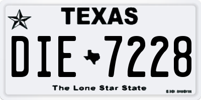TX license plate DIE7228