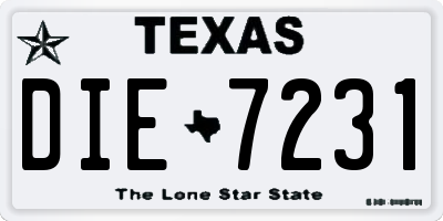 TX license plate DIE7231