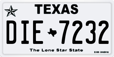 TX license plate DIE7232