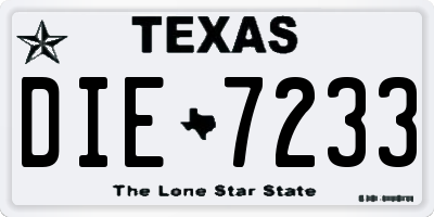 TX license plate DIE7233