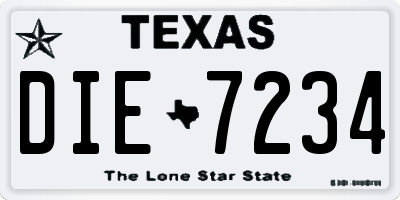TX license plate DIE7234