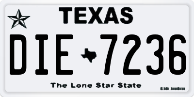 TX license plate DIE7236