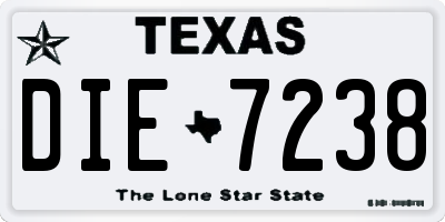 TX license plate DIE7238