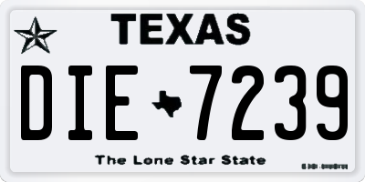 TX license plate DIE7239
