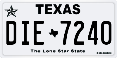 TX license plate DIE7240