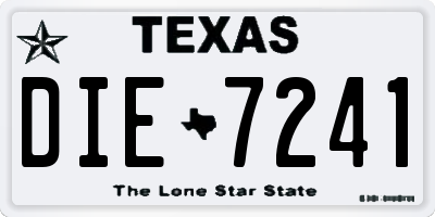 TX license plate DIE7241