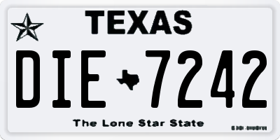 TX license plate DIE7242