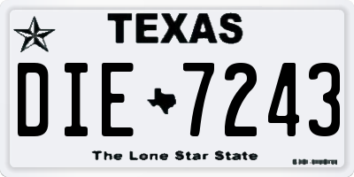 TX license plate DIE7243