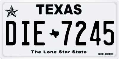 TX license plate DIE7245
