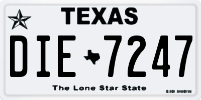 TX license plate DIE7247