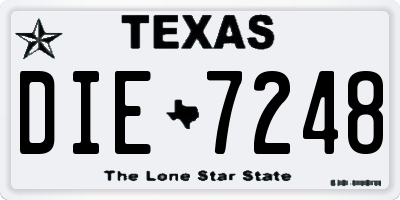 TX license plate DIE7248