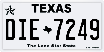 TX license plate DIE7249