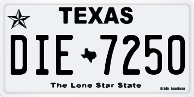 TX license plate DIE7250