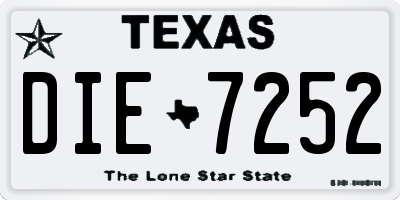 TX license plate DIE7252