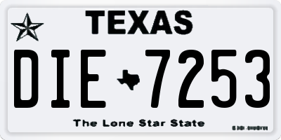 TX license plate DIE7253