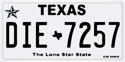 TX license plate DIE7257