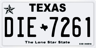 TX license plate DIE7261