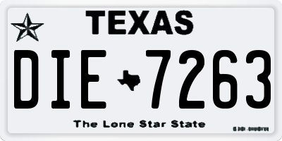 TX license plate DIE7263