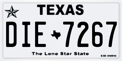TX license plate DIE7267