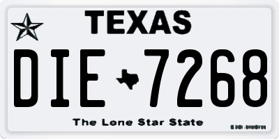 TX license plate DIE7268