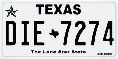 TX license plate DIE7274