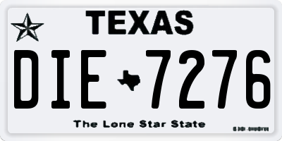TX license plate DIE7276