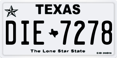 TX license plate DIE7278