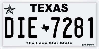 TX license plate DIE7281